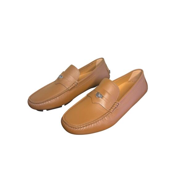 Versace NIB Medusa Biggie Driver Loafers in Dark Toffee Size 44 - Picture 6 of 12